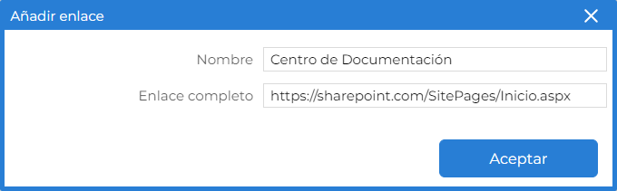 Docs - Añadir enlace