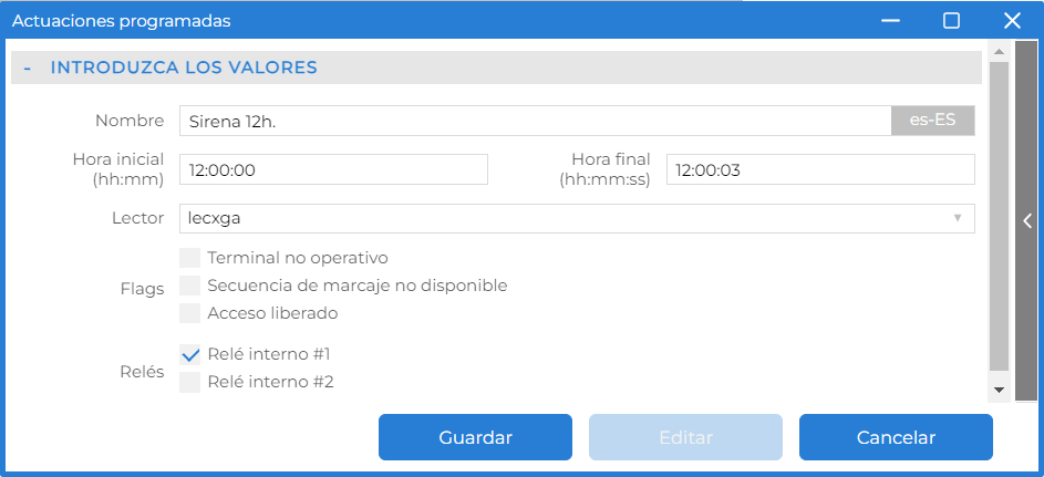 Actuaciones - Nueva Actuación