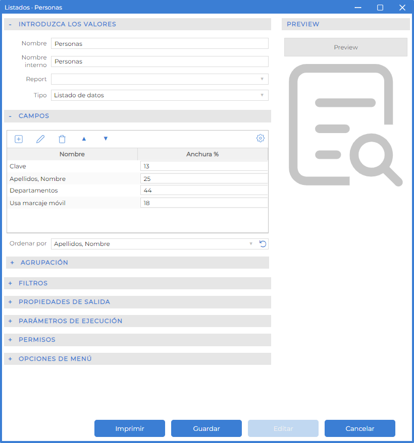 Listado - Formulario