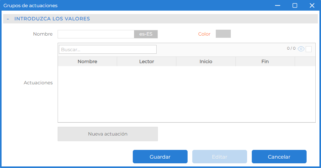 Actuaciones - Nuevo Grupo