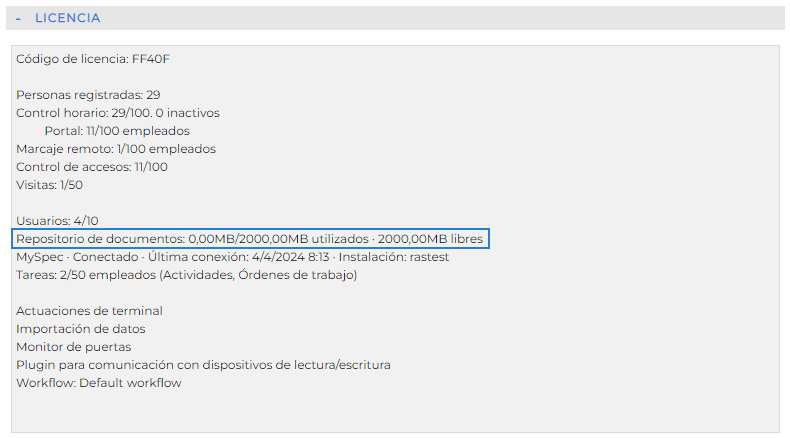 Docs - Espacio almacen