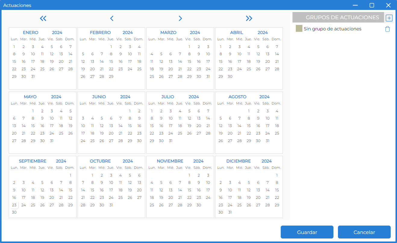Actuaciones - Calendario